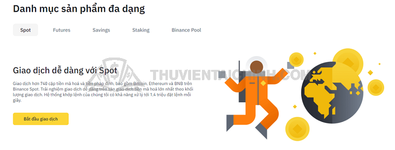Sản phẩm giao dịch là một thế mạnh của sàn Binance