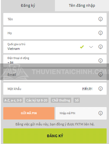 Hướng dẫn đăng ký sàn FXTM trên điện thoại