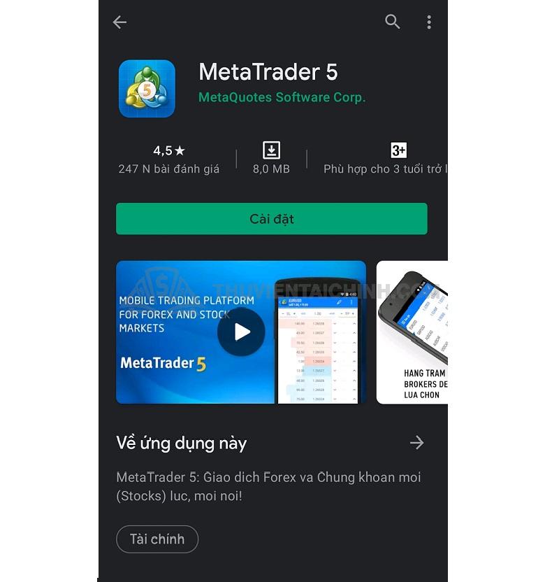 Tải Metatrader 5 trên điện thoại