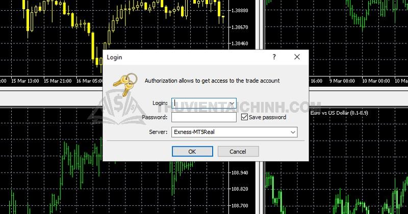 Đăng nhập phần mềm MT5 trên máy tính