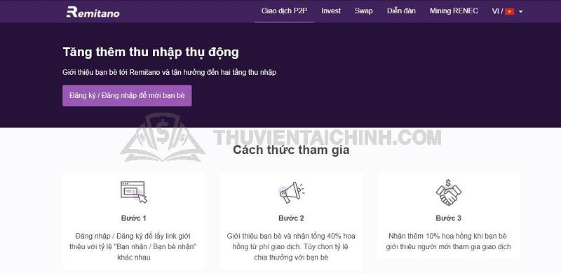 Một trong những chương trình khuyến mãi tại sàn Remitano