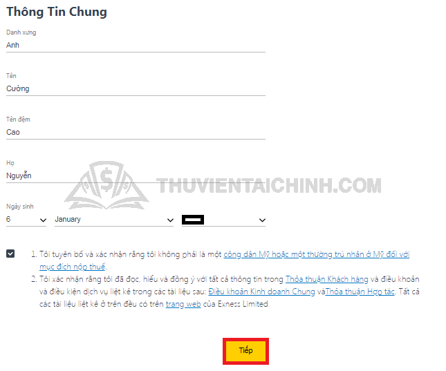 Nhập chính xác và đầy đủ các thông tin yêu cầu