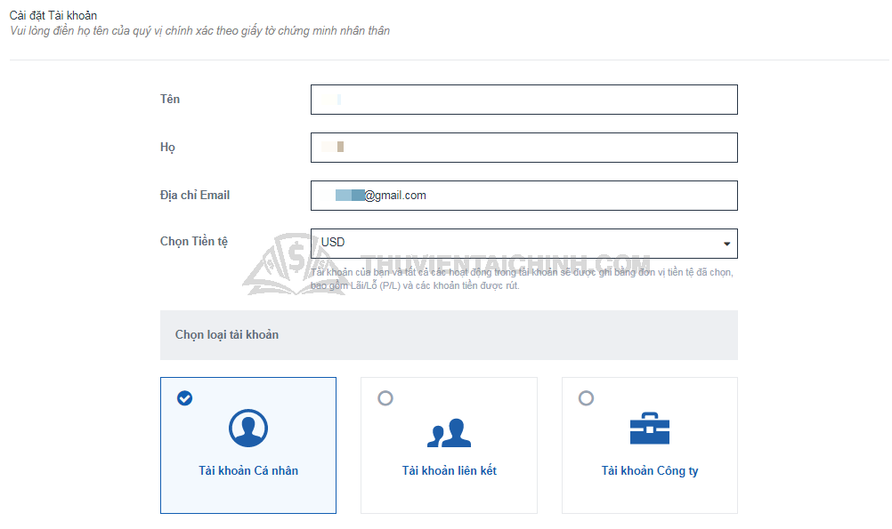 Bước đầu tiên để sỡ hữu một tài khoản sàn FXCM