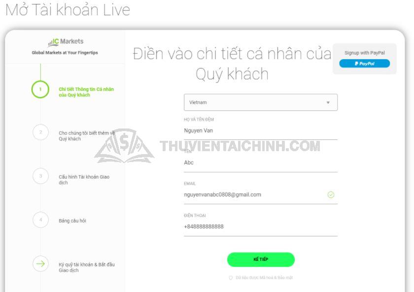 Kê khai thông tin cá nhân đầy đủ