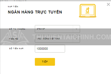 Nạp tiền sàn Exness trên ngân hàng trực tuyến