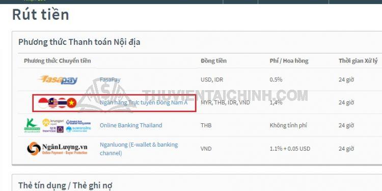 Rút tiền sàn FXTM nhanh chóng