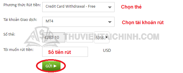 Rút tiền sàn IC Markets qua thẻ Visa