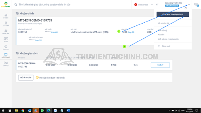 Hướng dẫn tải phần mềm MT5 LiteForex về máy tính và điện thoại