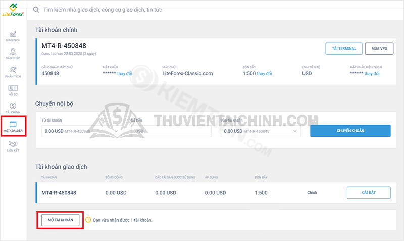 Hướng dẫn thay đổi đòn bẩy tài khoản giao dịch LiteForex