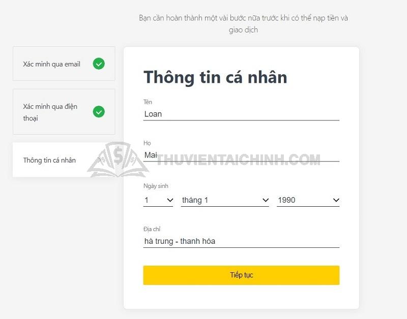 Hướng dẫn xác minh tài khoản Exness