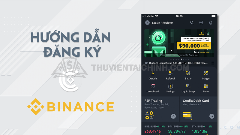 Đăng ký Binance trên điện thoại qua app