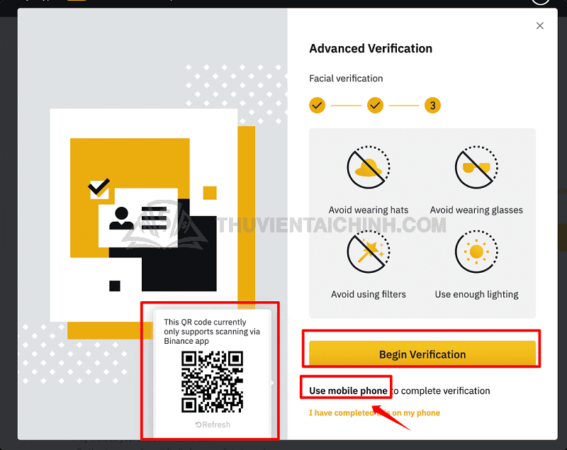 Đăng ký Binance trên điện thoại qua app