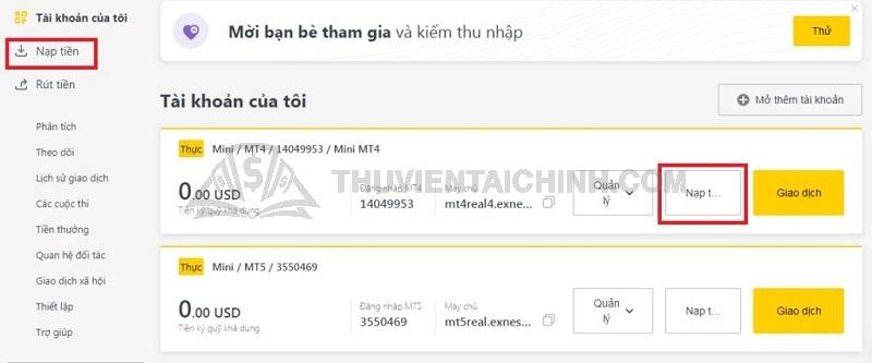 Hướng dẫn nạp rút tiền sàn Exness bằng internet banking