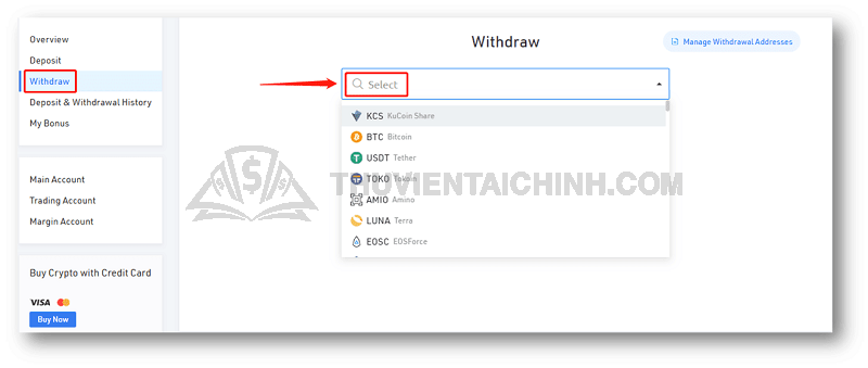 Hướng dẫn rút tiền sàn Kucoin