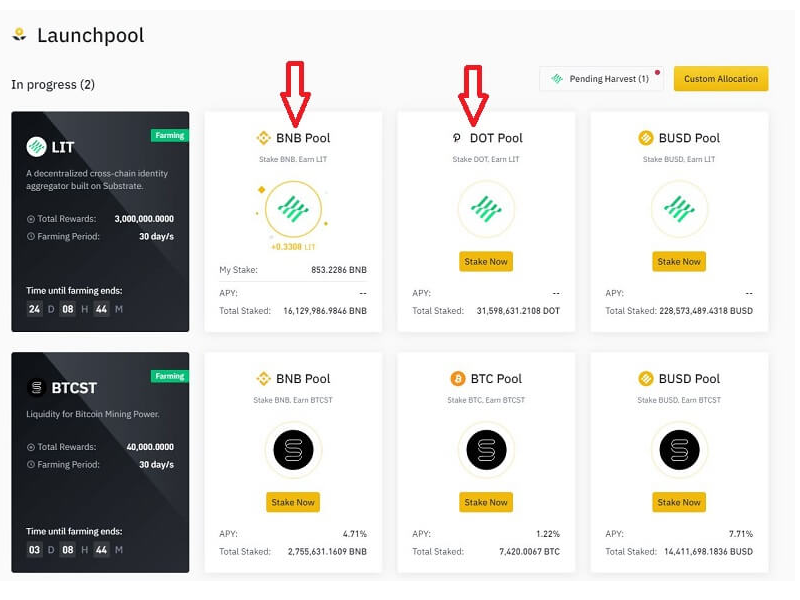 Launchhpool tương ứng