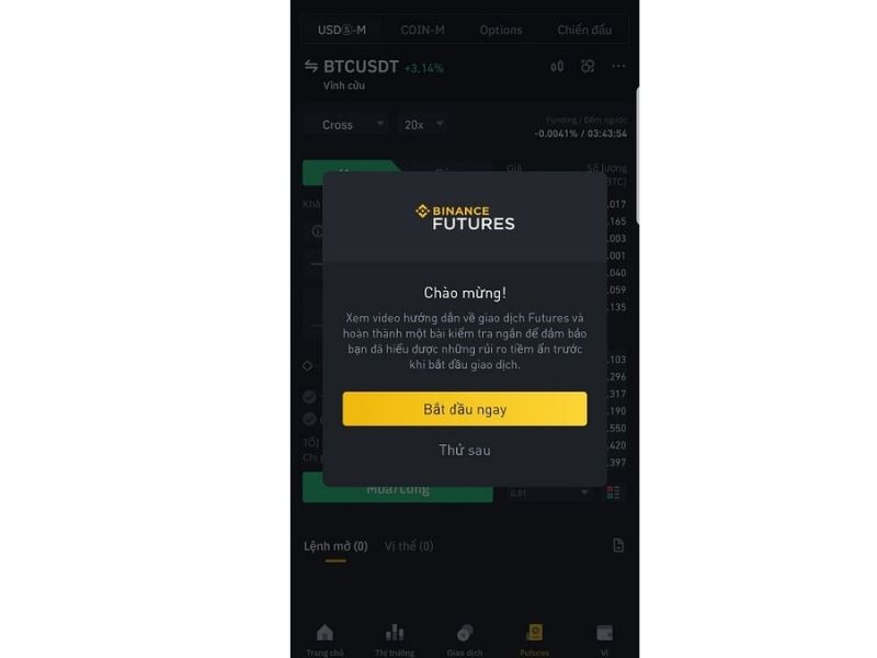 Cách mở tài khoản Binance Futures