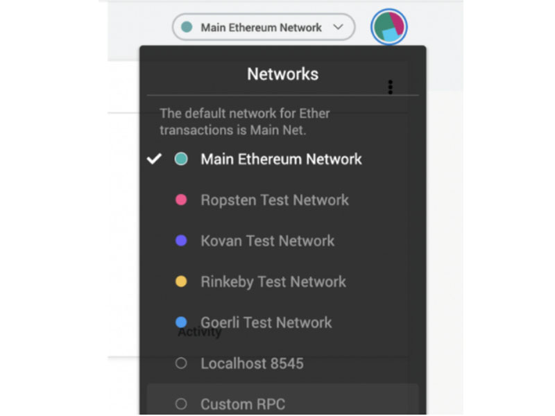 Vào mục “Network” rồi bấm vào “Custom RPC”