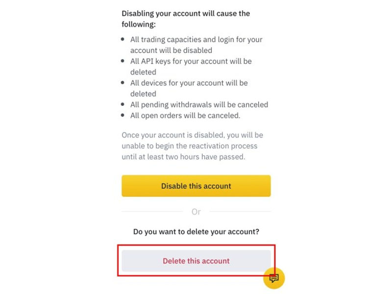 Cách xóa tài khoản Binance nhanh nhất
