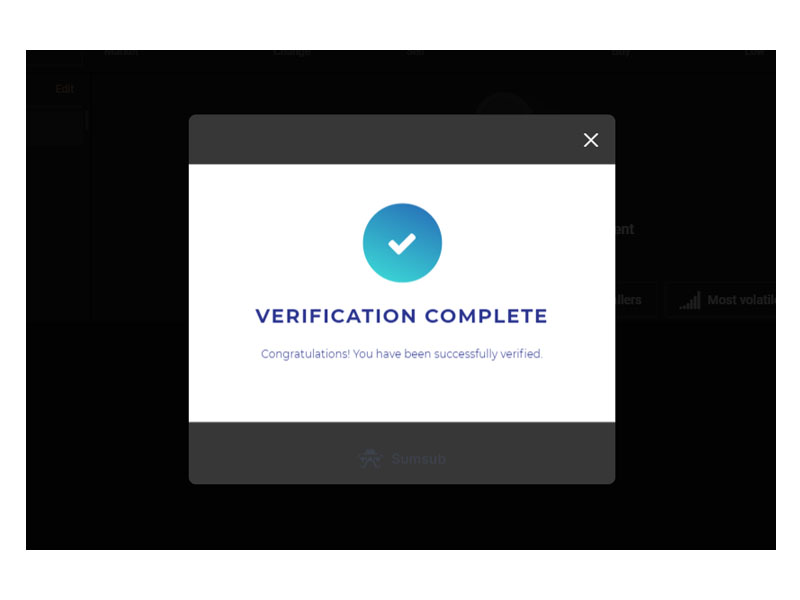 Xác minh tài khoản sàn Capital.com đã hoàn tất.