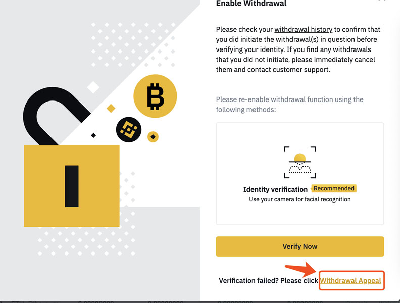 Chọn Withdrawal Appeal - khiếu nại rút tiền