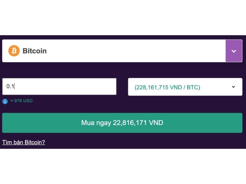 Điền số lượng Bitcoin