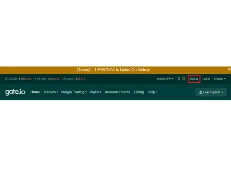Hướng dẫn bạn đăng ký tài khoản tại Gate.io