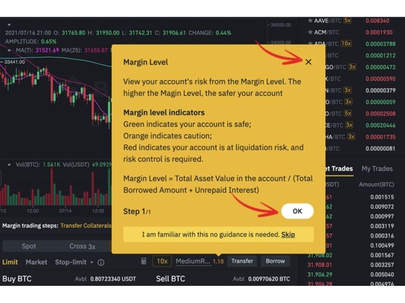 Hướng dẫn cách chơi Margin trên Binance