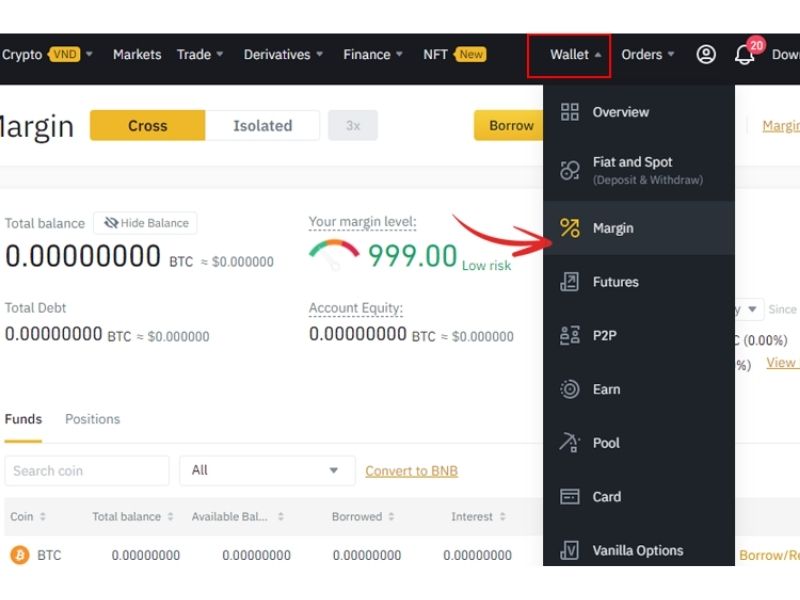 Hướng dẫn cách chơi Margin Binance