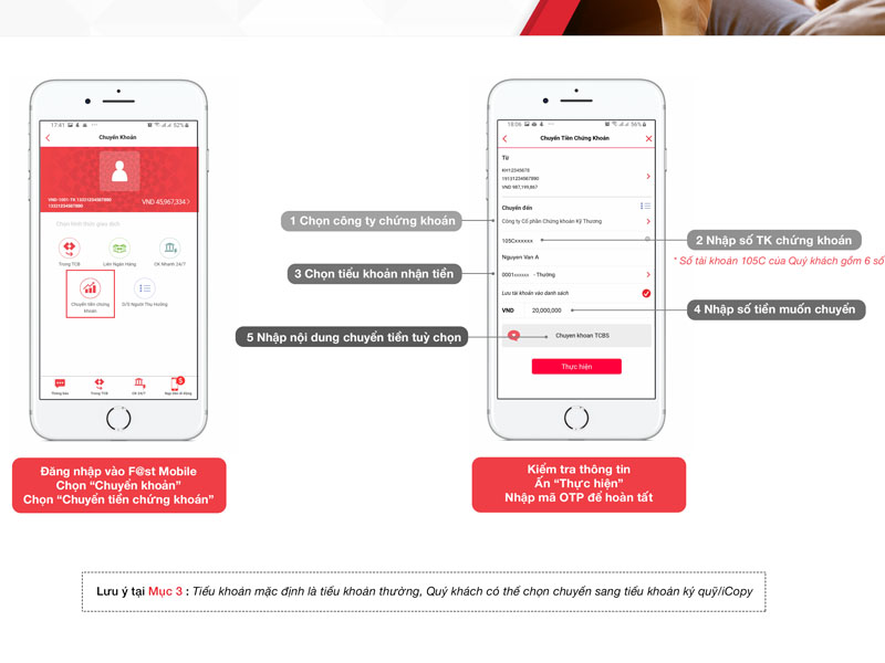 Cách 2: Nạp tiền sàn TCBS trực tuyến qua F@st Mobile