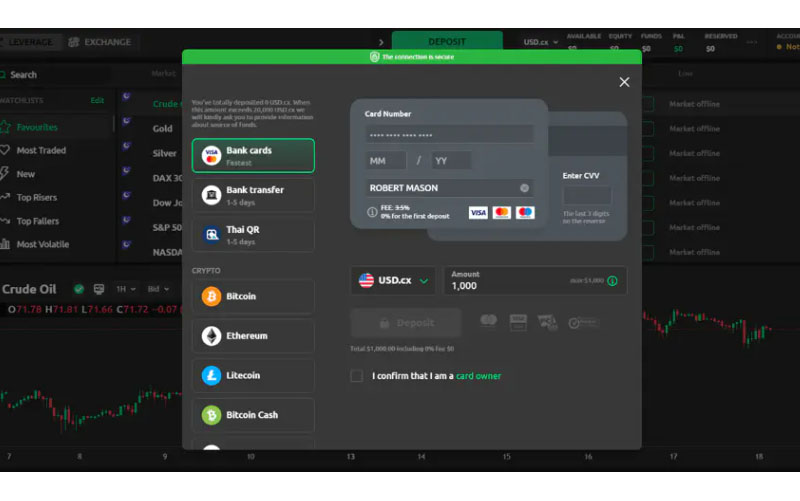 Hướng dẫn nạp tiền sàn Currency.com