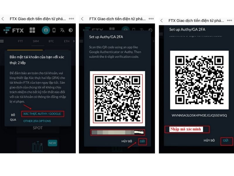 Cách bảo mật 2FA của sàn FTX