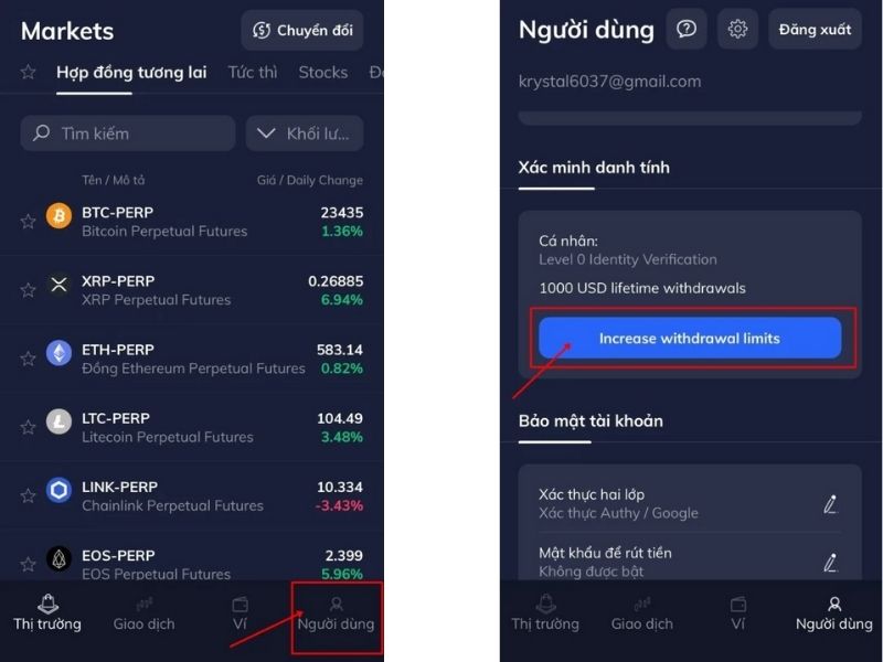 Xác minh danh tính cá nhân (KYC) trên sàn giao dịch FTX