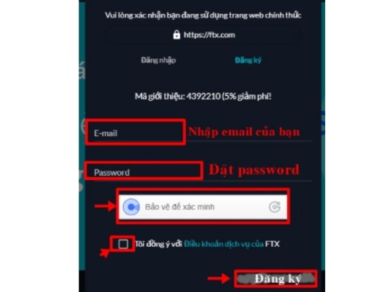 Đăng ký tài khoản FTX