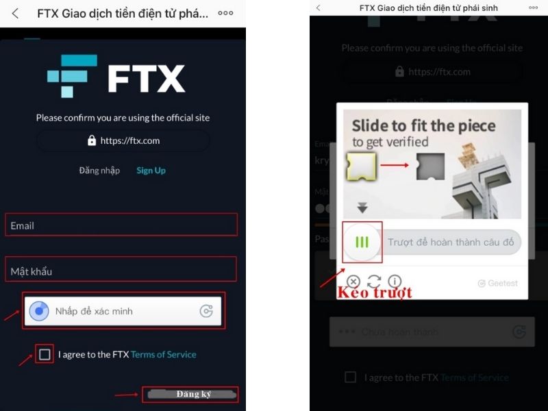 Đăng ký tài khoản FTX
