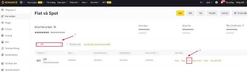 Tìm kiếm ICP tại danh sách coin