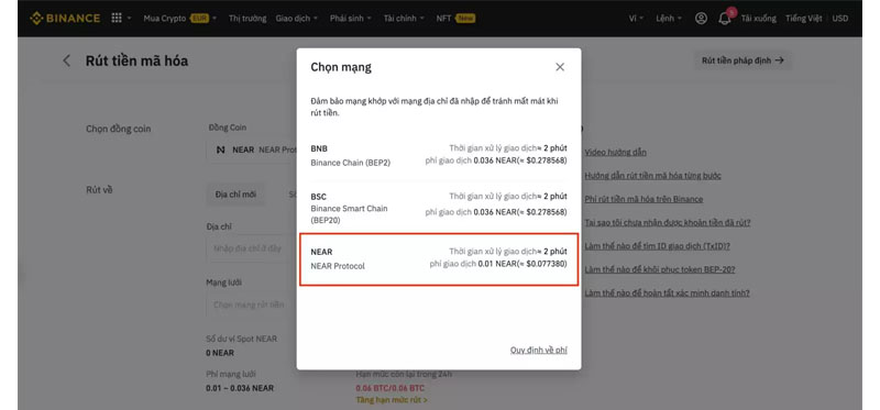 Bước 4: Chọn mạng lưới rút