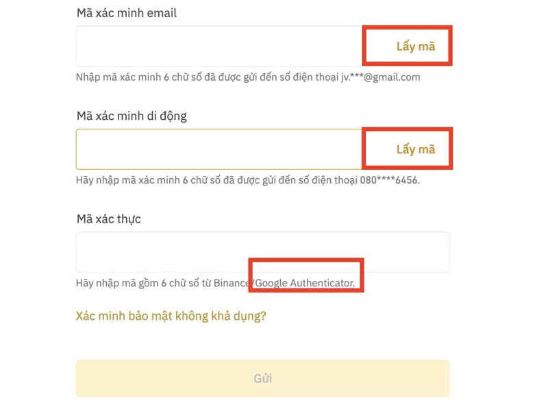 Sau khi nhập mã code thì nhấn chọn vào “Gửi” để hoàn tất.