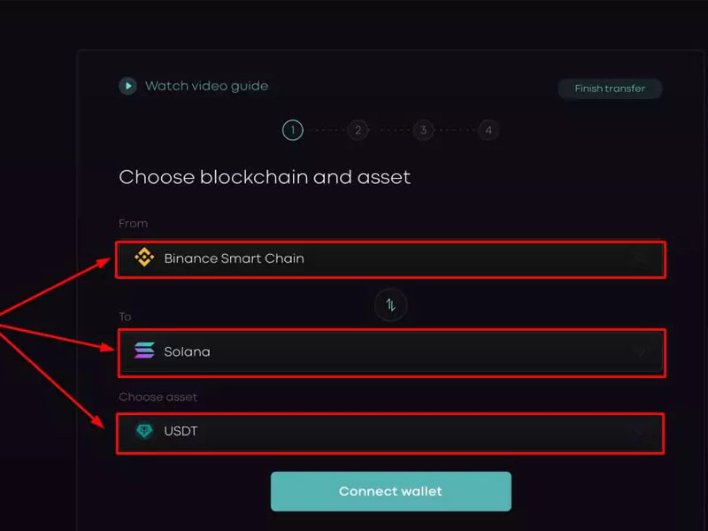 Sau khi lựa chọn xong thì bạn hãy nhấn chọn vào Connect wallet.