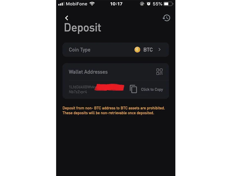 Hướng dẫn nạp coin vào sàn Bybit