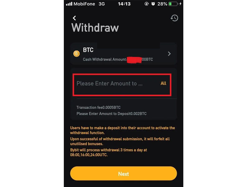 Hướng dẫn rút coin từ sàn Bybit