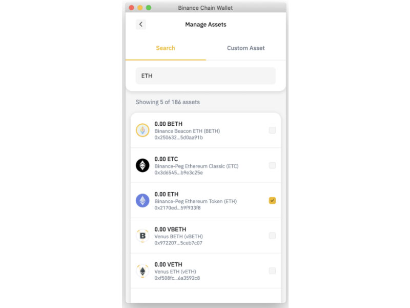 Hướng dẫn thêm token mới vào Binance chain wallet
