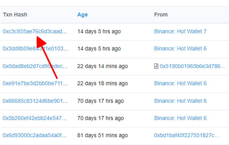 Cách lấy TX Hash trên blockchain thông qua Binance Smart Chain Explorer