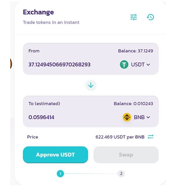 Lựa chọn token giao dịch