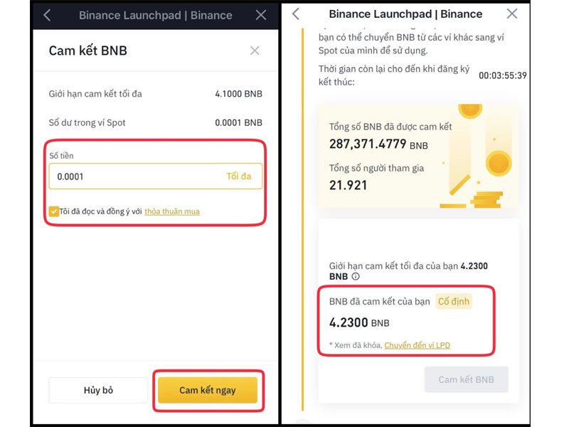 Bước 3: Tiến hành mua IEO sàn Binance