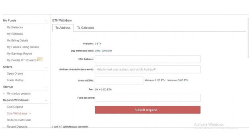 Hướng dẫn cách rút tiền sàn gate.io