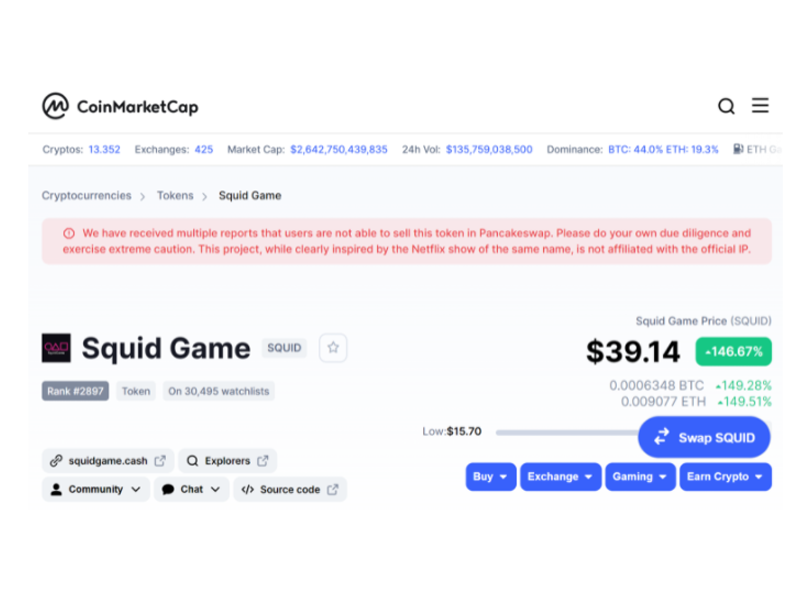 Sự thật có nên đầu tư vào token Squid Game?