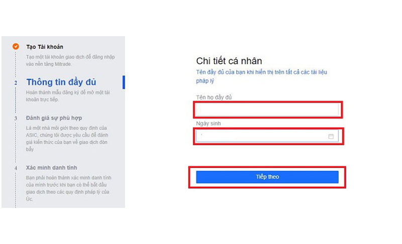 Cung cấp Tên họ đầy đủ