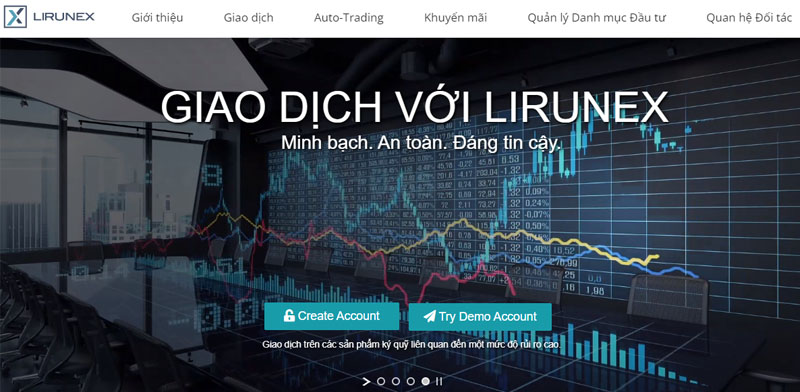 Các loại tài khoản giao dịch tại Lirunex
