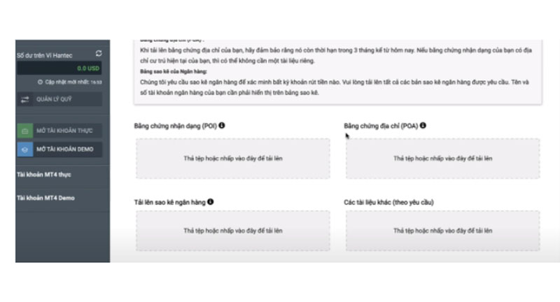 Cần tải hình ảnh các hạng mục