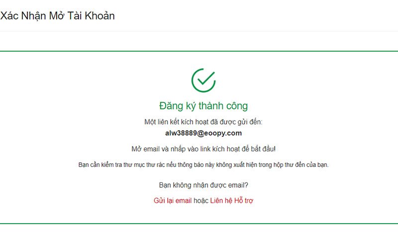 Bước 3: Xác nhận email